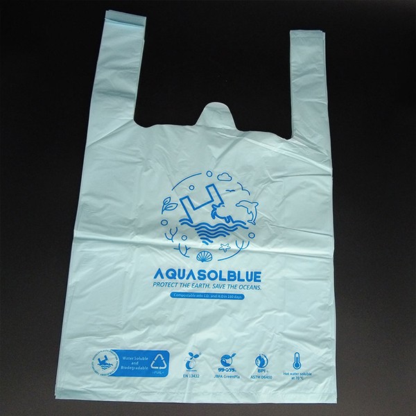 100% Biodegradable PVA/PVOH Hot Water Soluble Shopping Bags